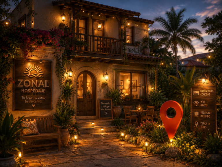 Casa amplia exterior nocturna Zonal